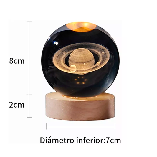 LAMPARA DE CRISTAL DE SATURNO